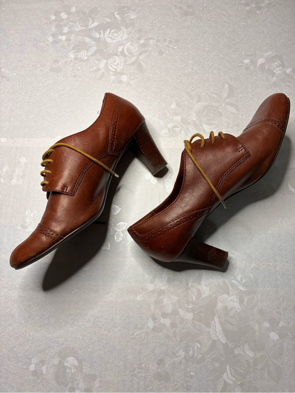 Etienne Aiger Nada Oxford Leather Lace up Booties Brown sz 8.5